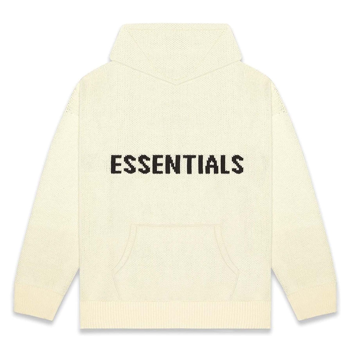 FEAR OF GOD ESSENTIALS Knit Hoodie Cream — XXS — Front View