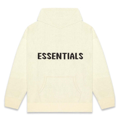 FEAR OF GOD ESSENTIALS Knit Hoodie Cream — XXS — Front View