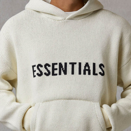 FEAR OF GOD ESSENTIALS Knit Hoodie Cream — XXS — Side View