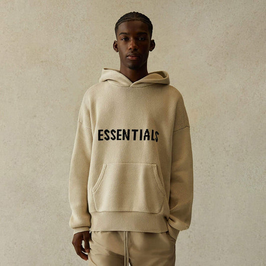 FEAR OF GOD ESSENTIALS Knit Pullover Hoodie Moss — XXS — Side View