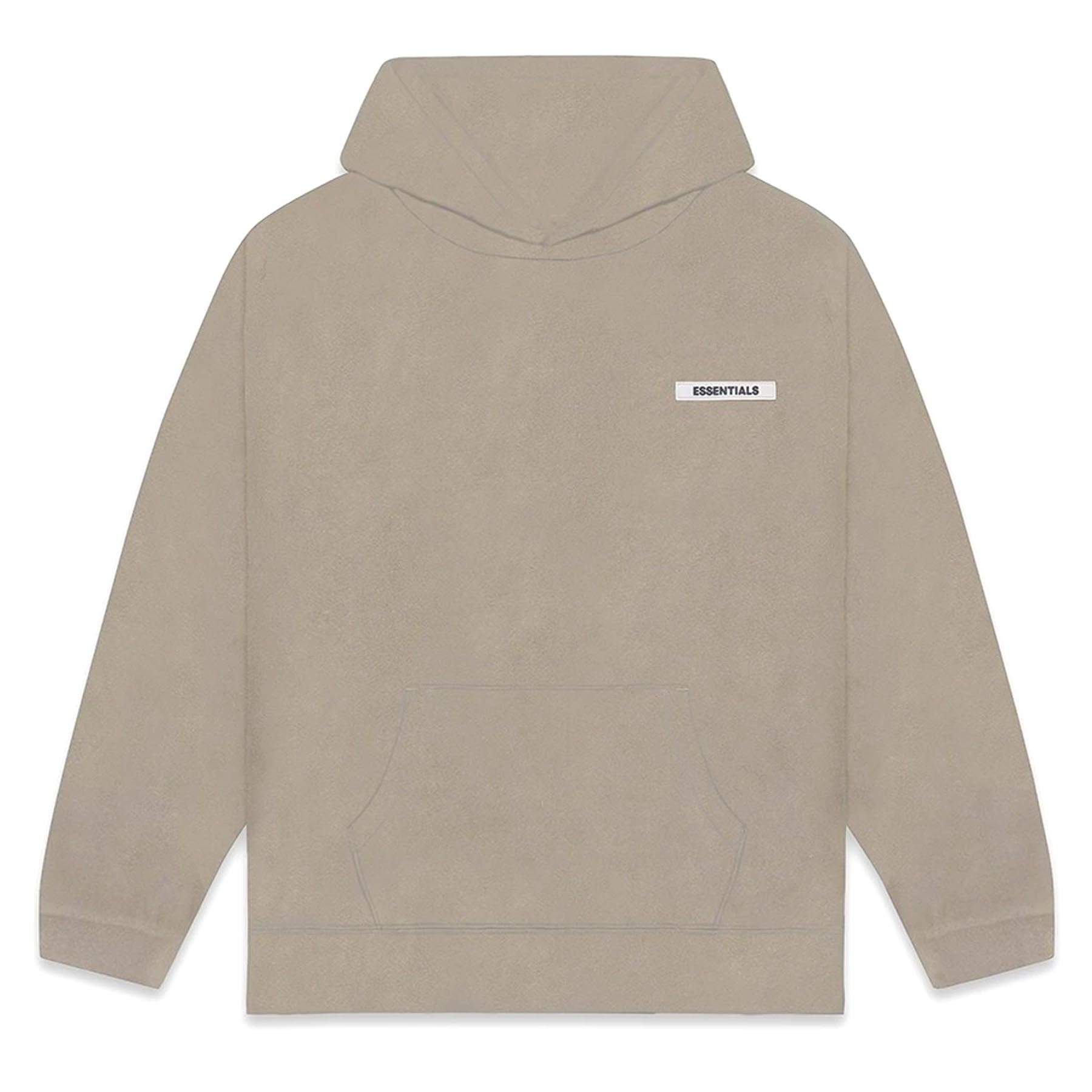 FEAR OF GOD ESSENTIALS Polar Fleece Hoodie Taupe — XXS — Front View