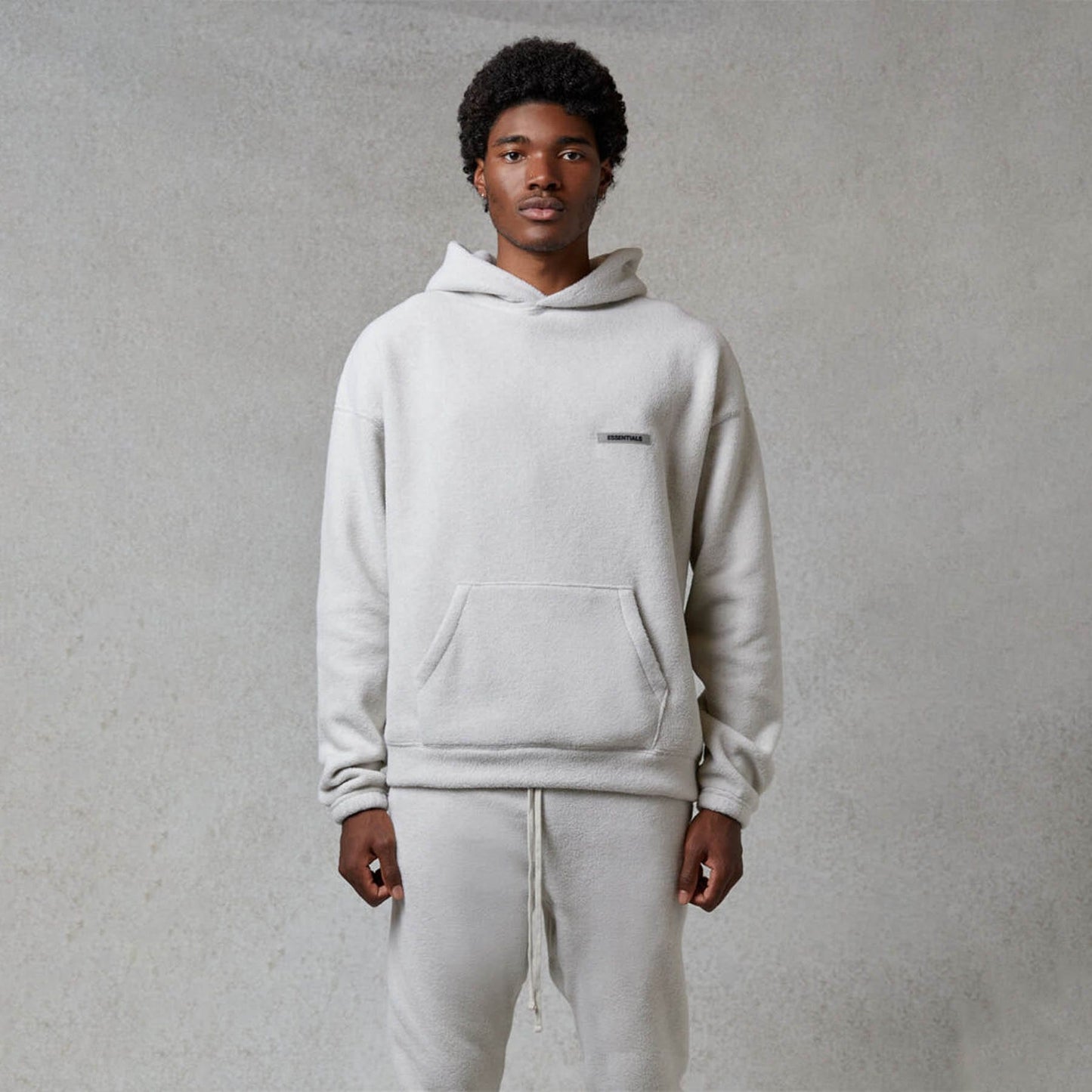 FEAR OF GOD ESSENTIALS Polar Fleece Hoodie Oatmeal — XXS — Side View