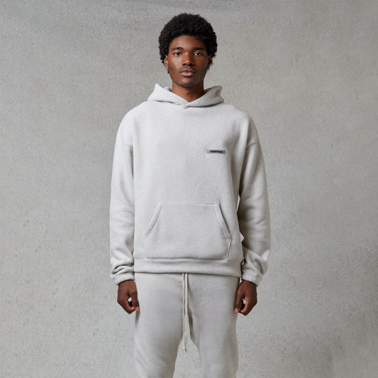 FEAR OF GOD ESSENTIALS Polar Fleece Hoodie Oatmeal — XXS — Side View