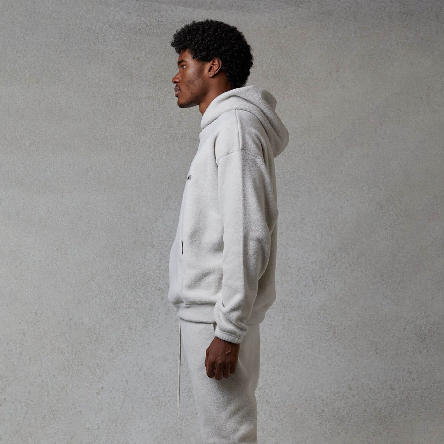 FEAR OF GOD ESSENTIALS Polar Fleece Hoodie Oatmeal — XXS — Back View