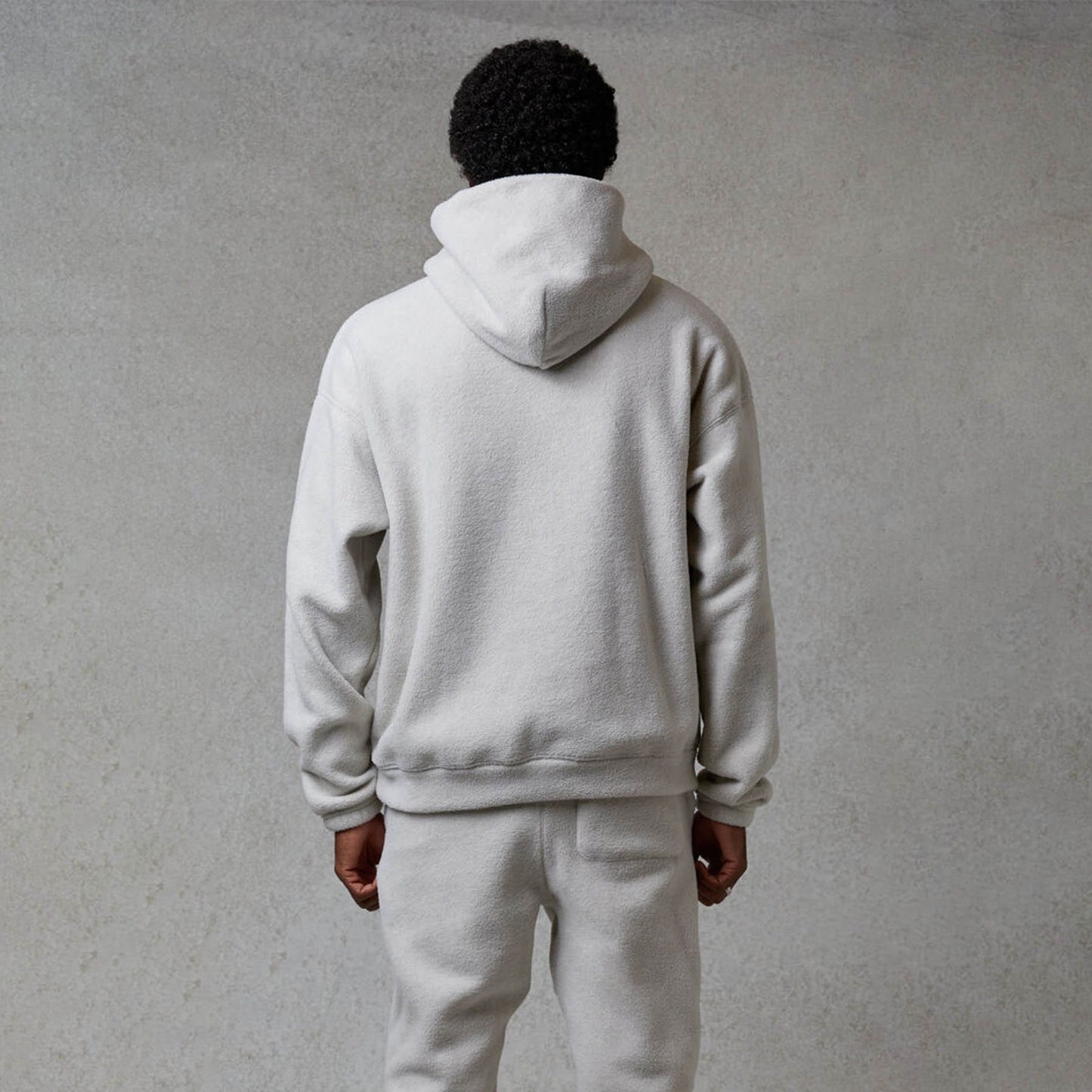 FEAR OF GOD ESSENTIALS Polar Fleece Hoodie Oatmeal — XXS — Top View