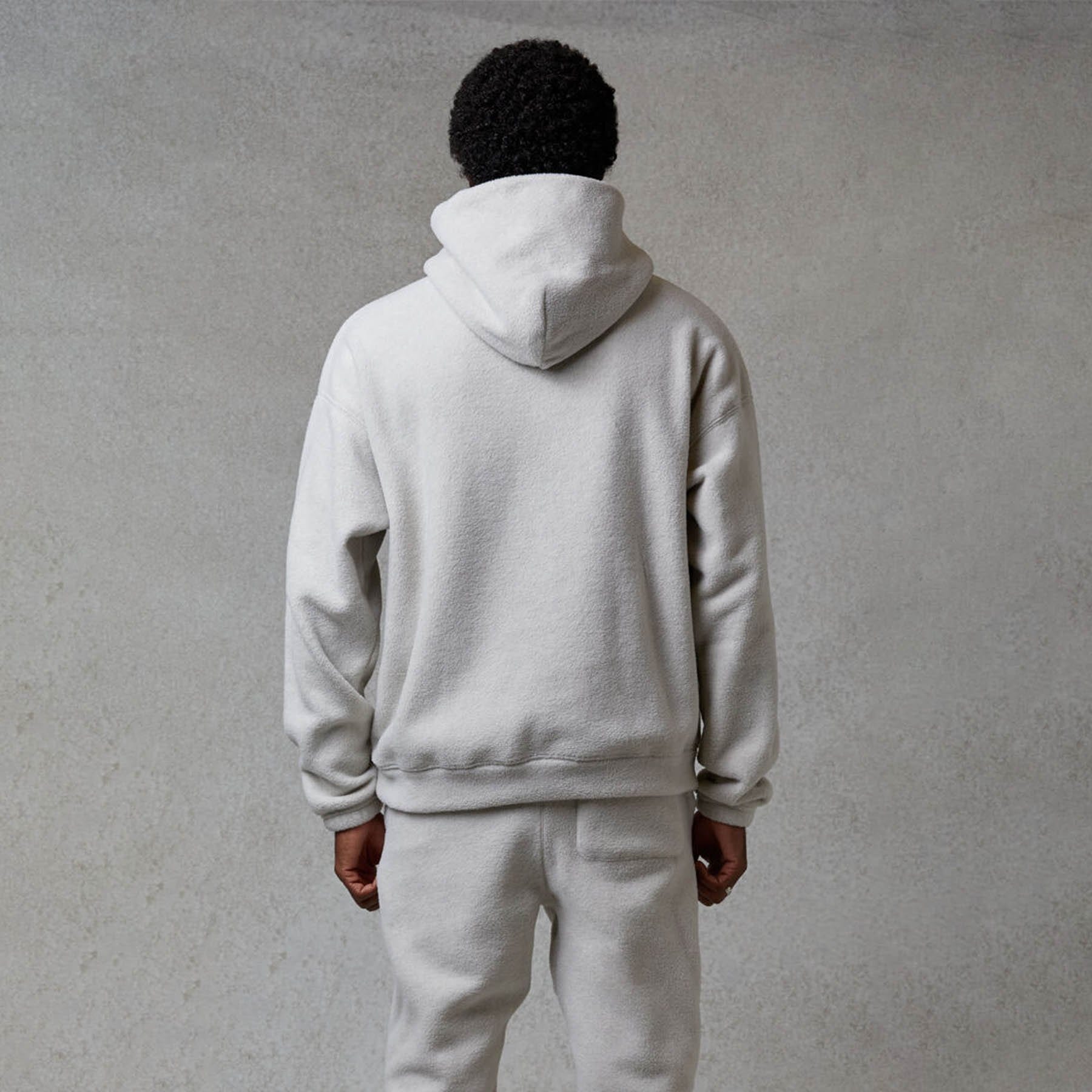 FEAR OF GOD ESSENTIALS Polar Fleece Hoodie Oatmeal — XXS — Top View