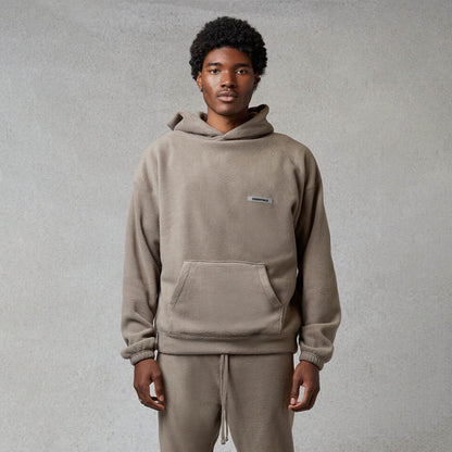 FEAR OF GOD ESSENTIALS Polar Fleece Hoodie Taupe — XXS — Side View