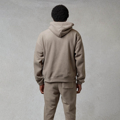 FEAR OF GOD ESSENTIALS Polar Fleece Hoodie Taupe — XXS — Detail View