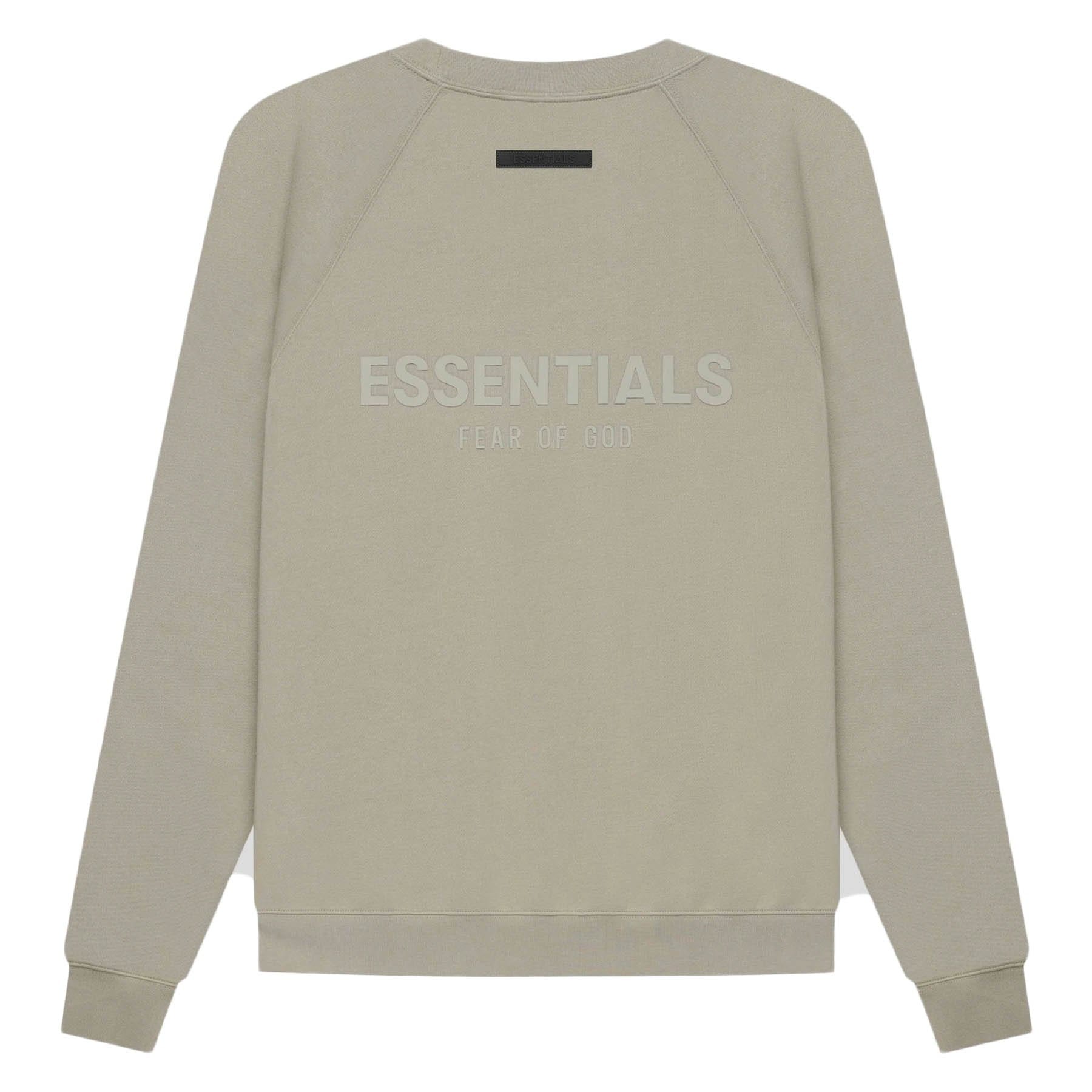 FEAR OF GOD ESSENTIALS Pull-Over Crewneck (SS21) Moss/Goat — XXS — Back View