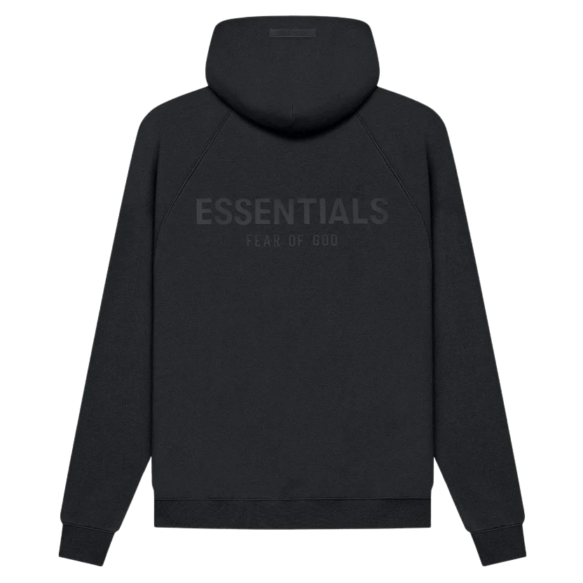 FEAR OF GOD ESSENTIALS Pull-Over Hoodie (SS21) Black/Stretch Limo — XXS — Front View