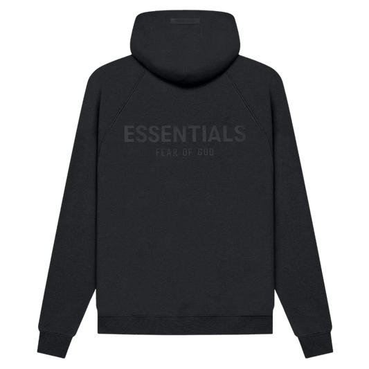FEAR OF GOD ESSENTIALS Pull-Over Hoodie (SS21) Black/Stretch Limo — XXS — Front View