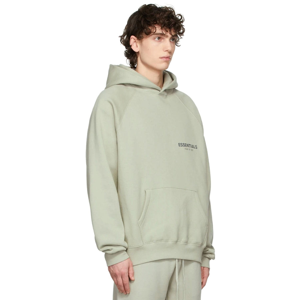 Fear of God Essentials SSENSE Exclusive Pullover Hoodie 'Concrete' — XXS — Back View