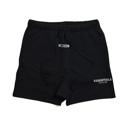 FEAR OF GOD ESSENTIALS Sweat Shorts Black/White — XXS — Front View
