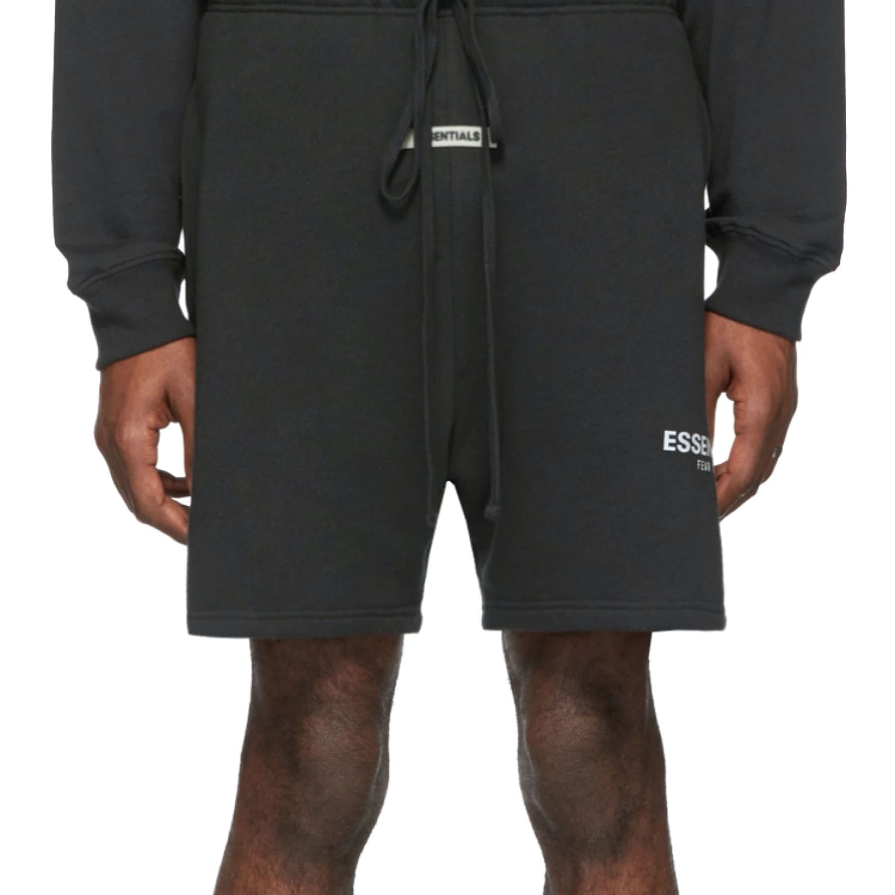 FEAR OF GOD ESSENTIALS Sweat Shorts Black/White — XXS — Back View