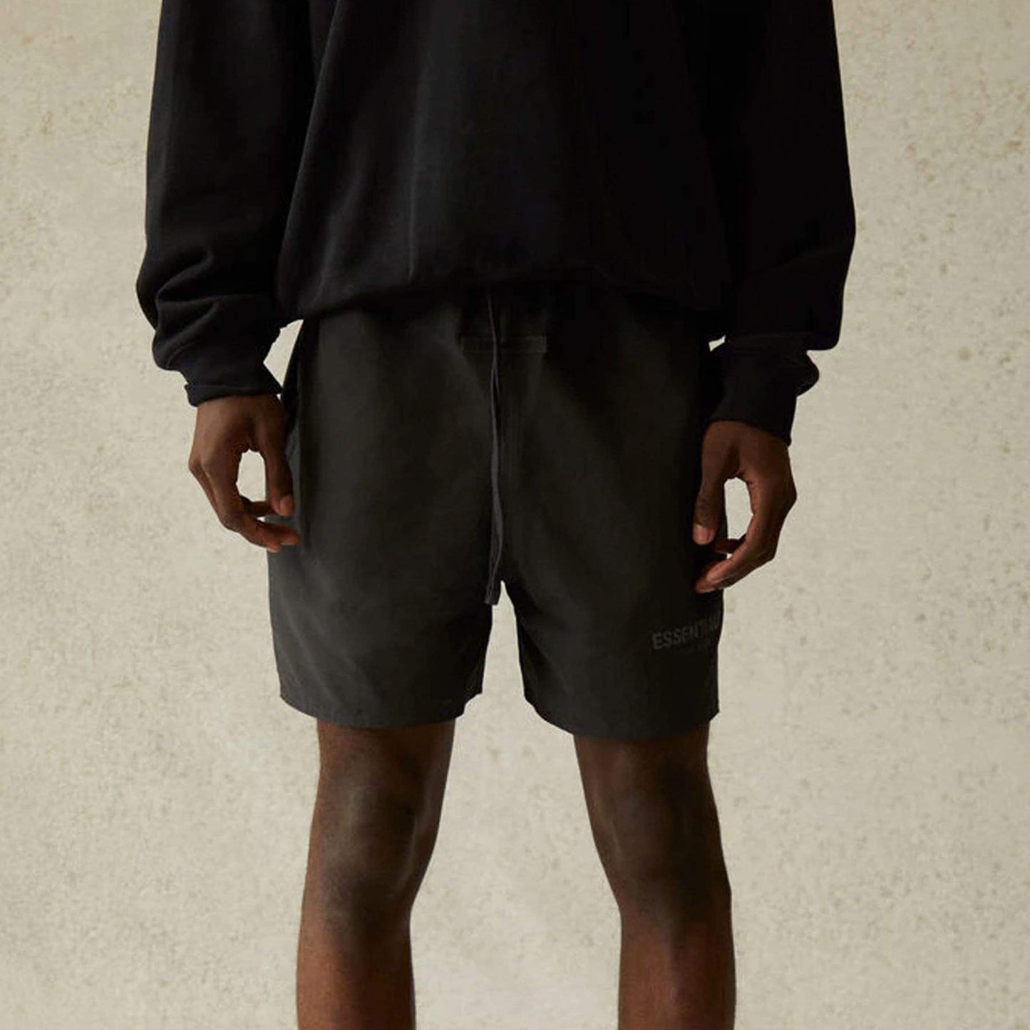 FEAR OF GOD ESSENTIALS Volley Shorts Black — XXS — Back View