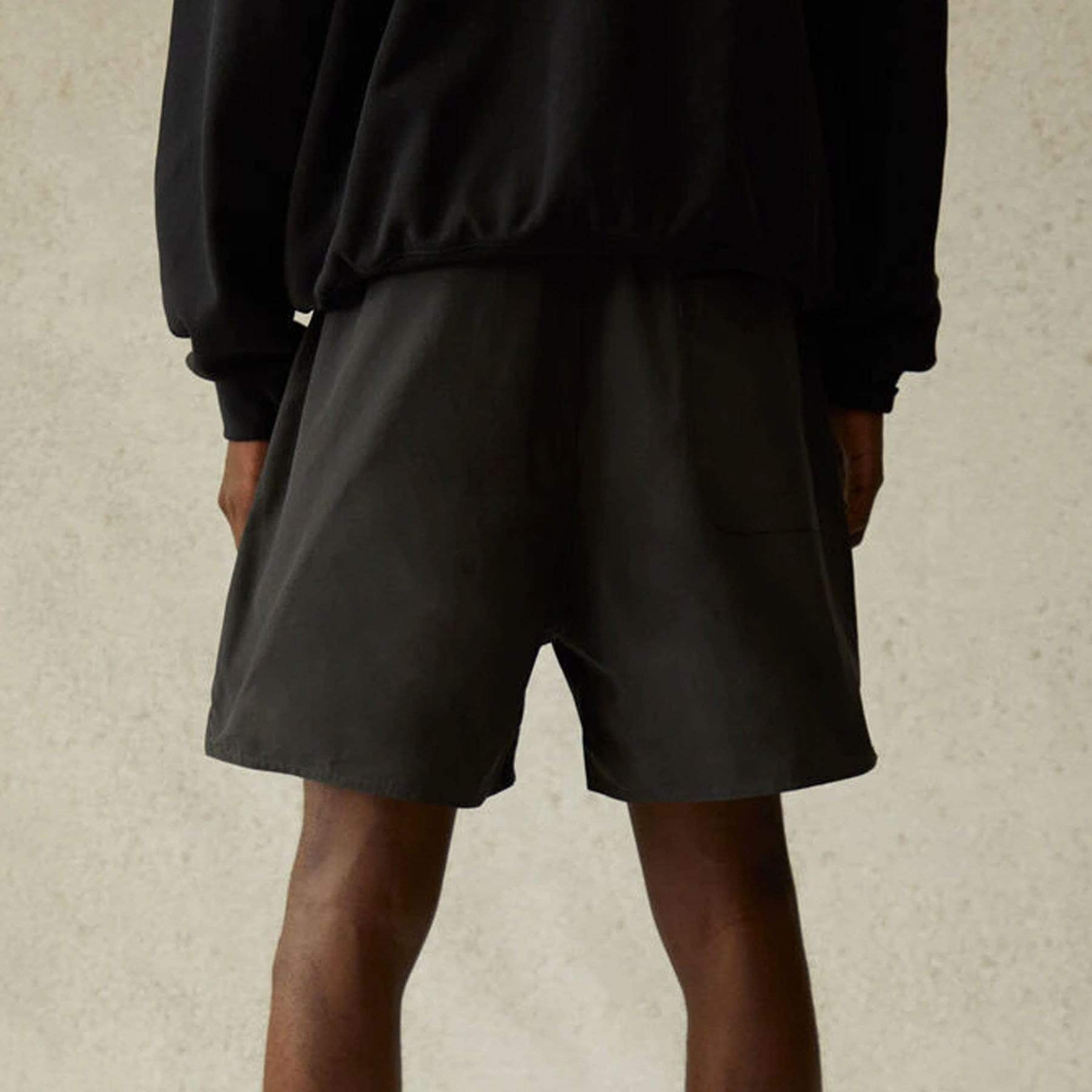 FEAR OF GOD ESSENTIALS Volley Shorts Black — XXS — Top View