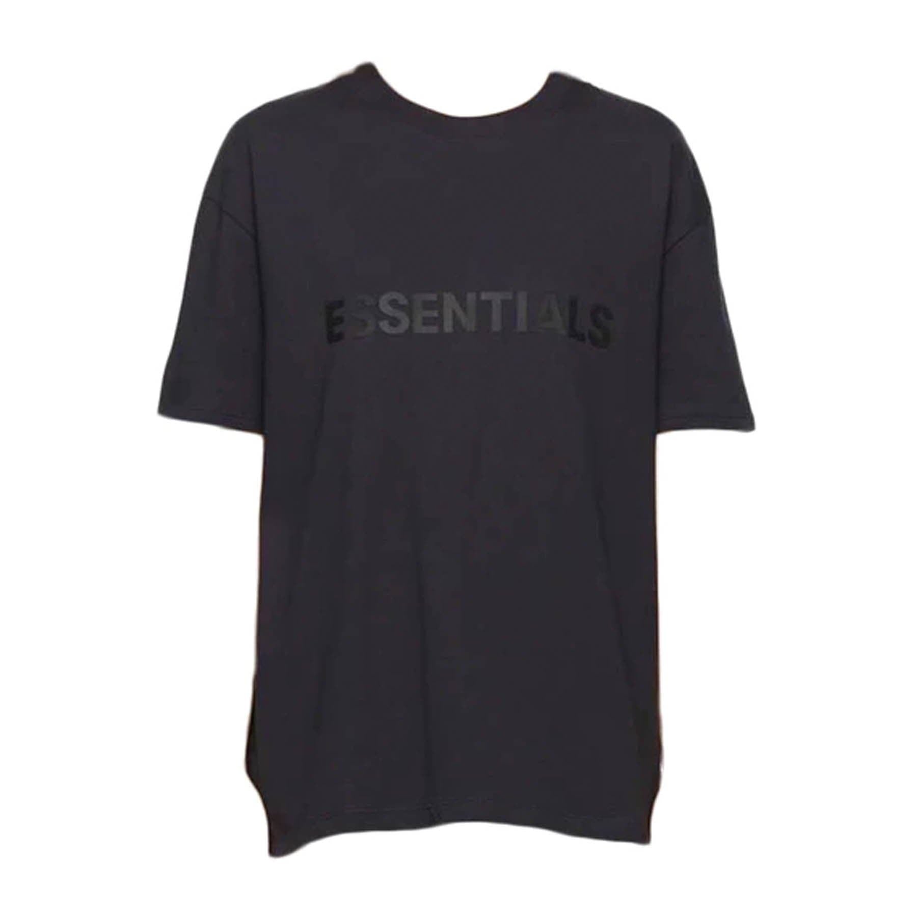 FEAR OF GOD ESSENTIALS x SSENSE Boxy T-Shirt Applique Logo Dark Navy — XXS — Front View