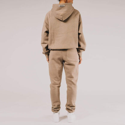 FEAR OF GOD ESSENTIALS 3D Silicon Applique Pullover Hoodie Taupe — XXS — Lifestyle View