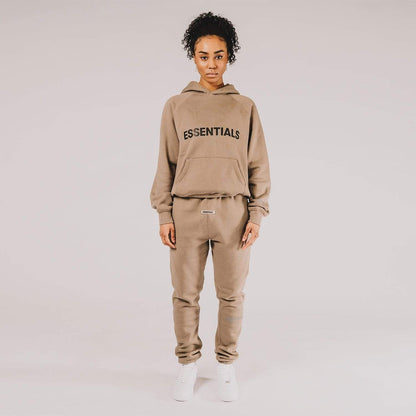FEAR OF GOD ESSENTIALS 3D Silicon Applique Pullover Hoodie Taupe — XXS — Detail View