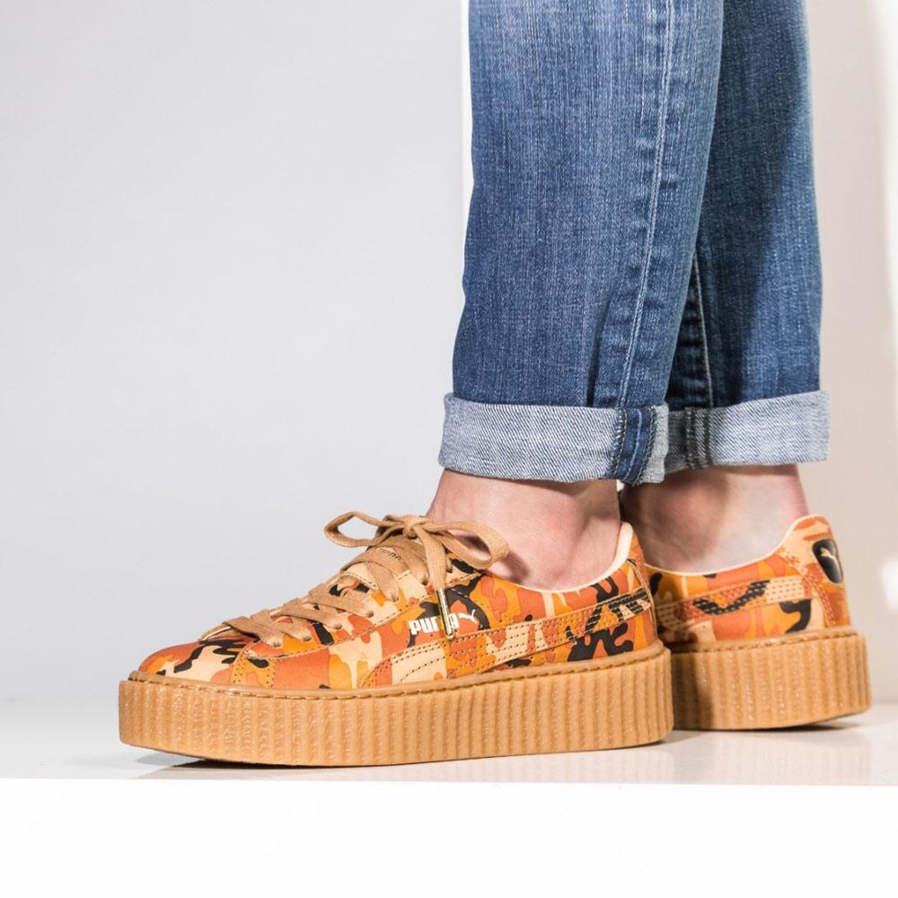 Rihanna x PUMA Suede Creeper Orange Camo — UK 3 | EU 35.5 | US 5.5 — Top View