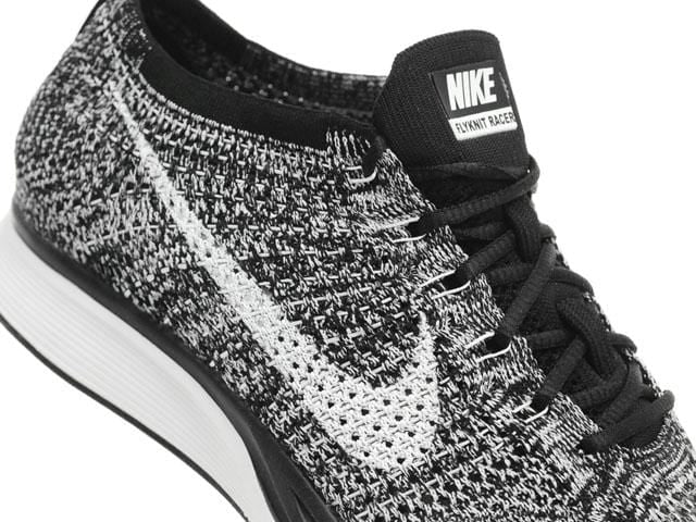 Nike Flyknit Racer Oreo 2 Black White — UK 3 | EU 35.5 | US 3.5 — Detail View