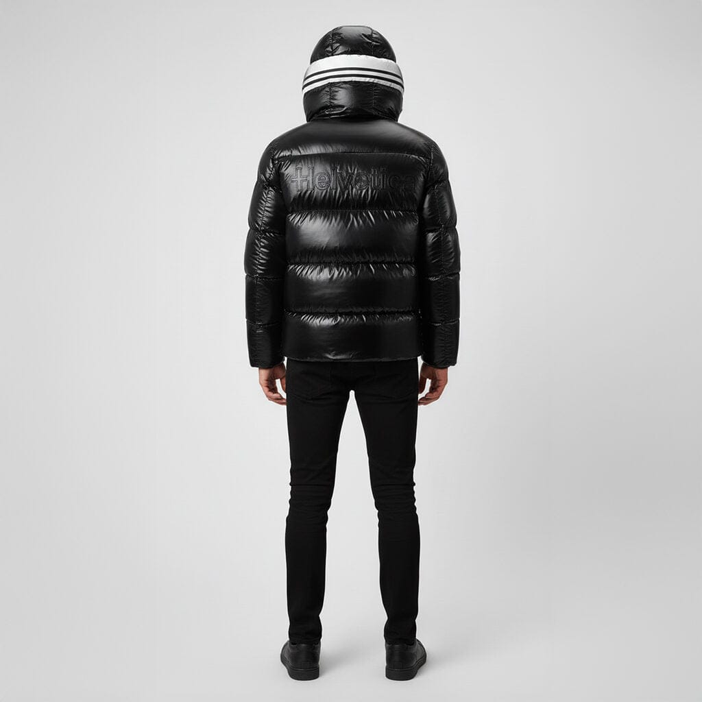 Helvetica Mountain Pioneers Freezer Hooded Down Jacket — S — Detail View