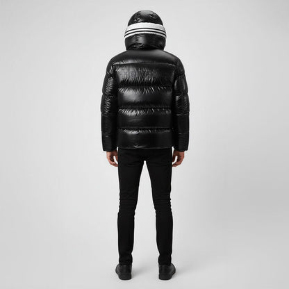 Helvetica Mountain Pioneers Freezer Hooded Down Jacket — S — Detail View