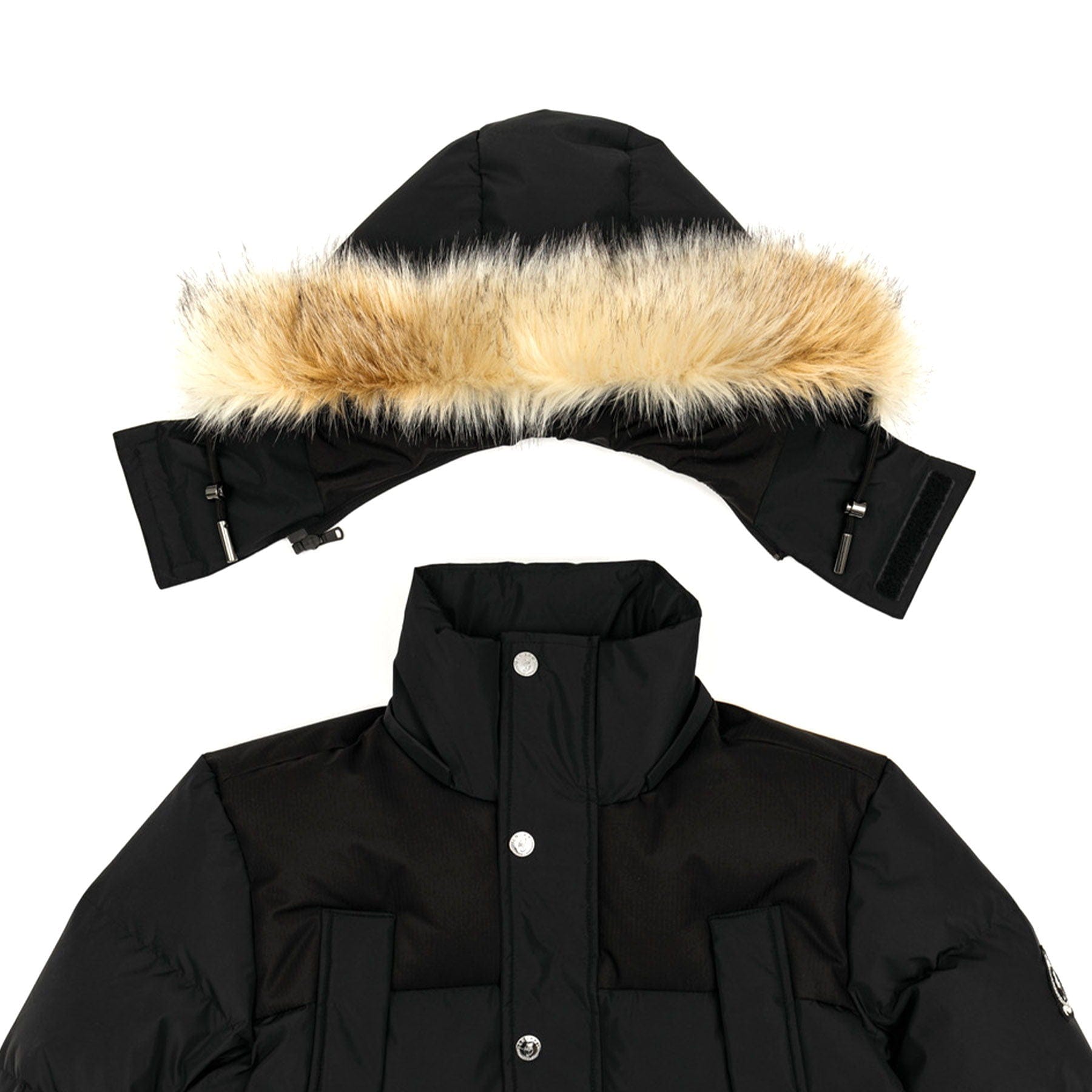 Benjart Fur Parka 'Black' — XXS — Detail View