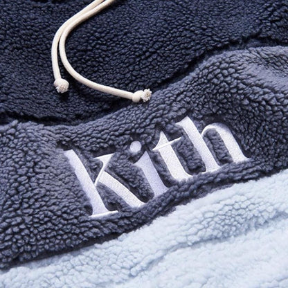 Kith Sherpa Double Pocket Hoodie Pearl Blue — XXS — Back View