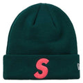 Supreme New Era S Logo Beanie (FW 19) Green — Front View