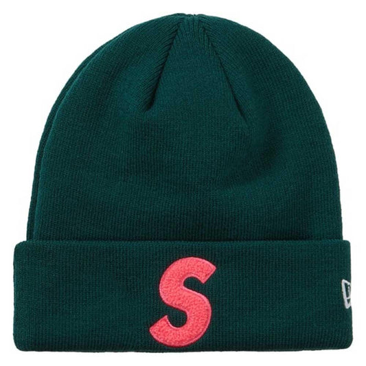 Supreme New Era S Logo Beanie (FW 19) Green — Front View