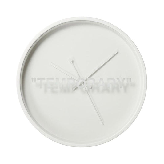 Virgil Abloh x IKEA MARKERAD "TEMPORARY" Wall Clock White — Front View