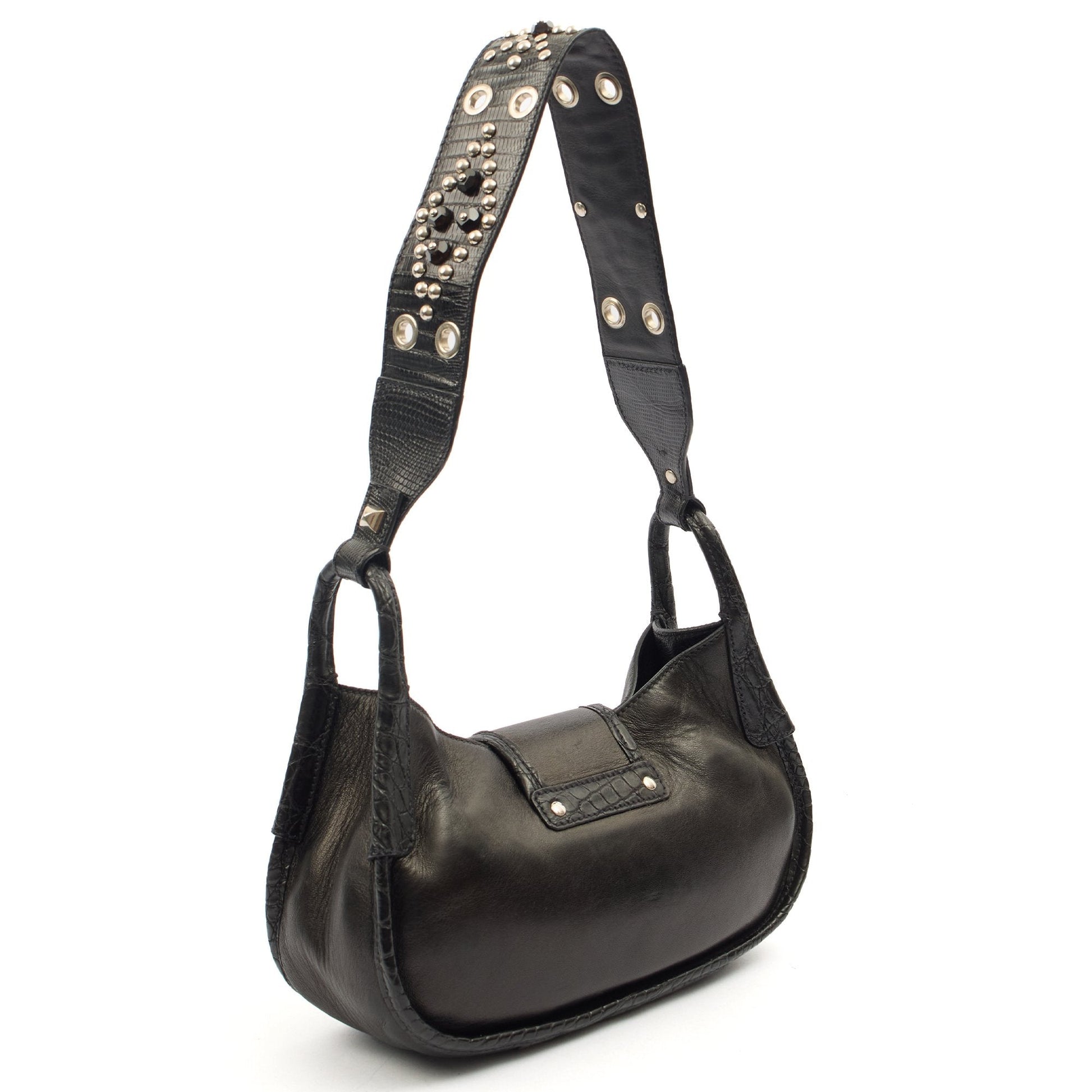 Prada Shoulder Bag Shoulder Bag in Black, Leather — Side View