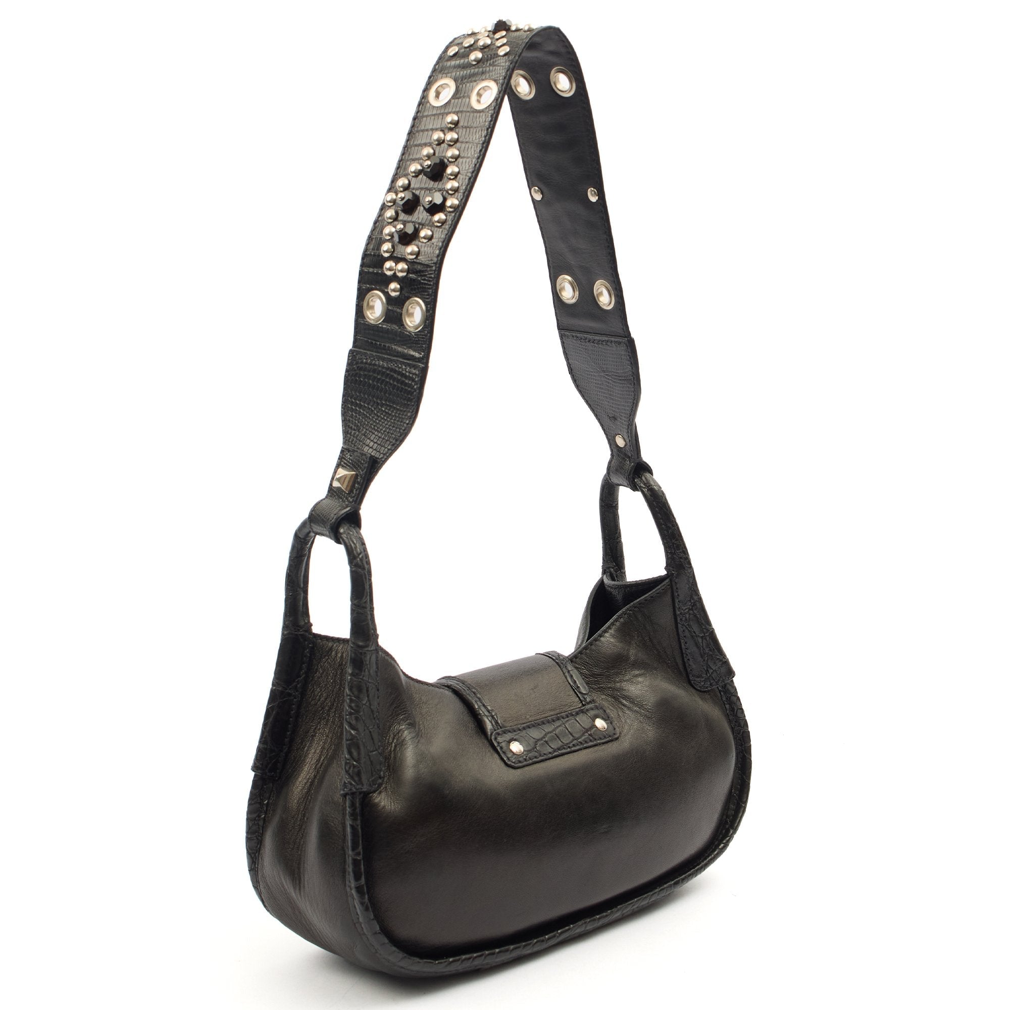 Prada Shoulder Bag Shoulder Bag in Black, Leather — Side View