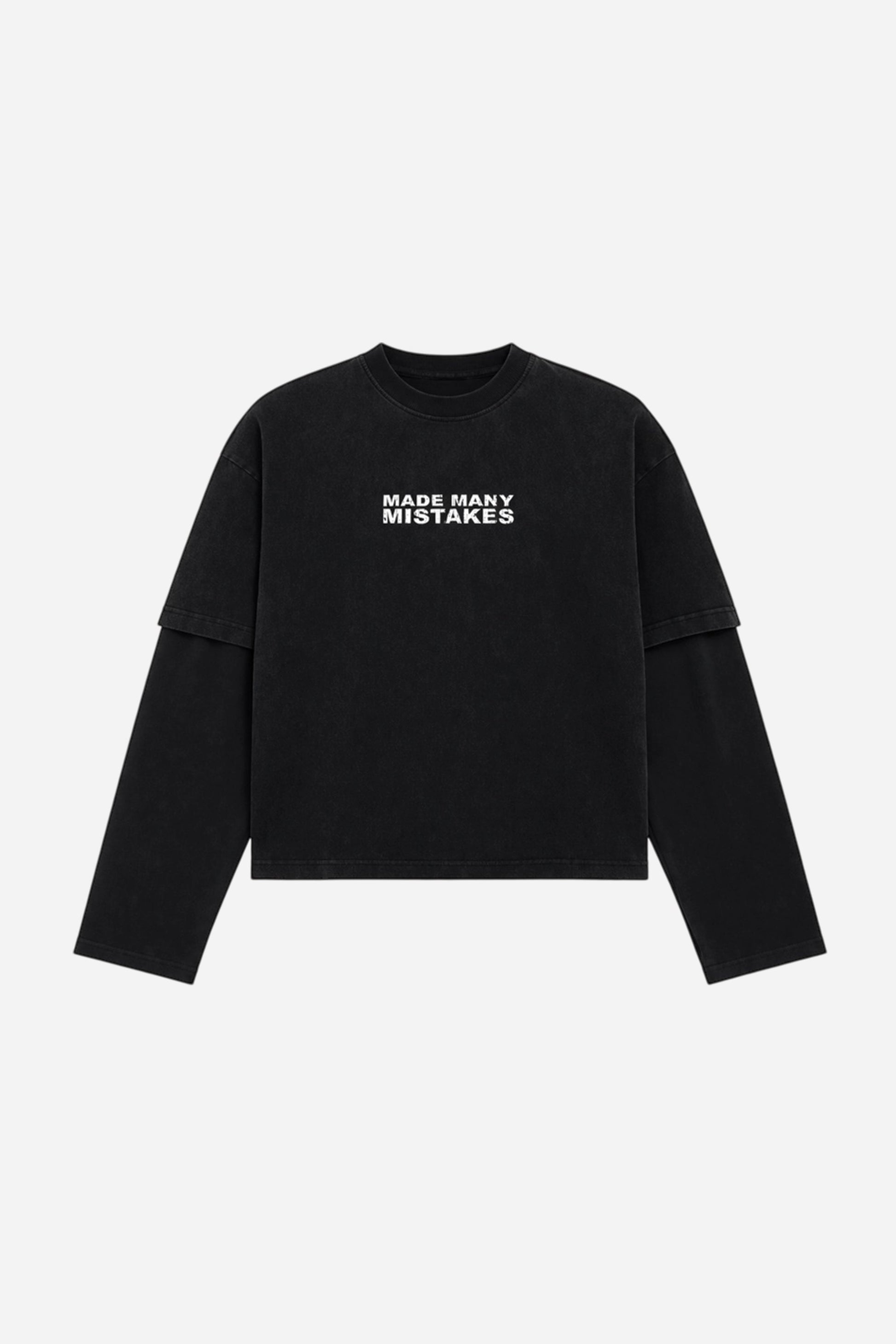 Benir Clothing Made Many Mistakes T-Shirt - Black — XS — Front View
