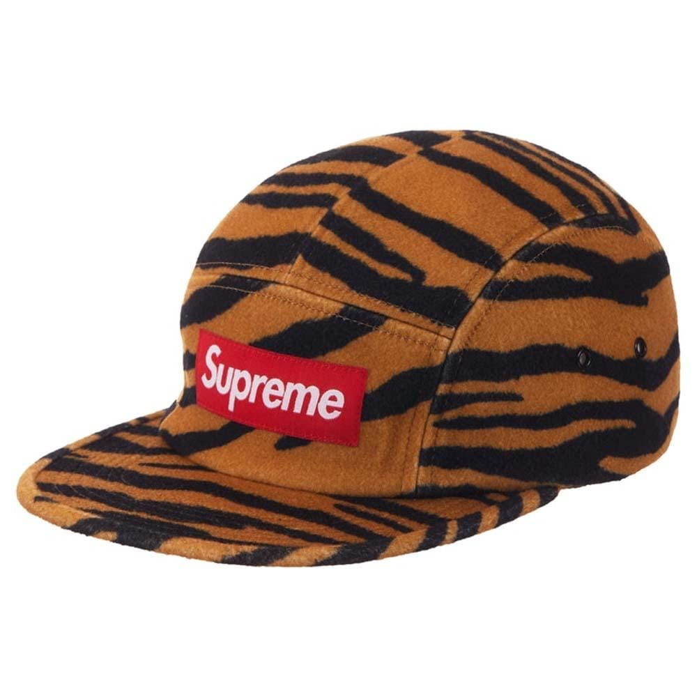 Supreme Wool Camp Cap SS19 Tiger Stripe — Front View
