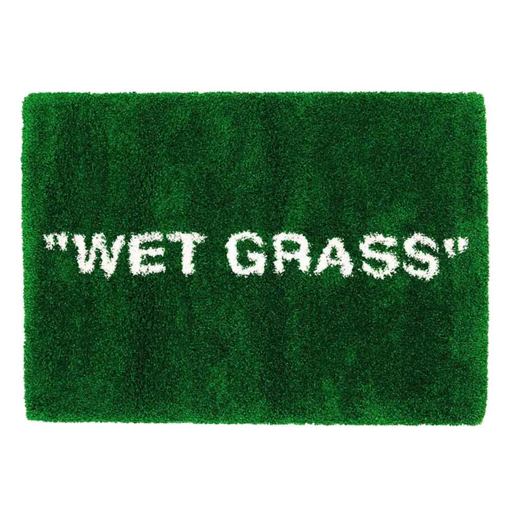 Virgil Abloh x IKEA MARKERAD "WET GRASS" Rug Green — Front View