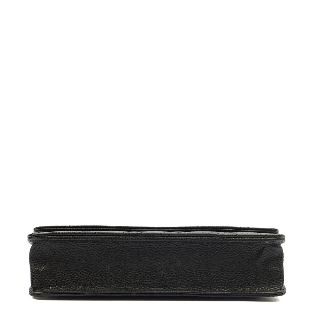 Chanel Cross Body Wallet on Chain in Black, Caviar Leather — Top View
