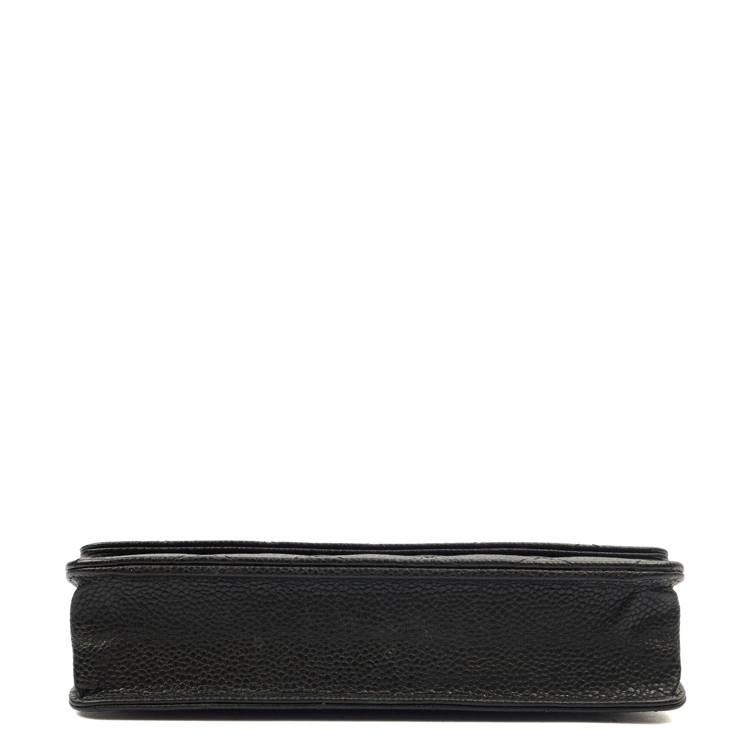 Chanel Cross Body Wallet on Chain in Black, Caviar Leather — Top View