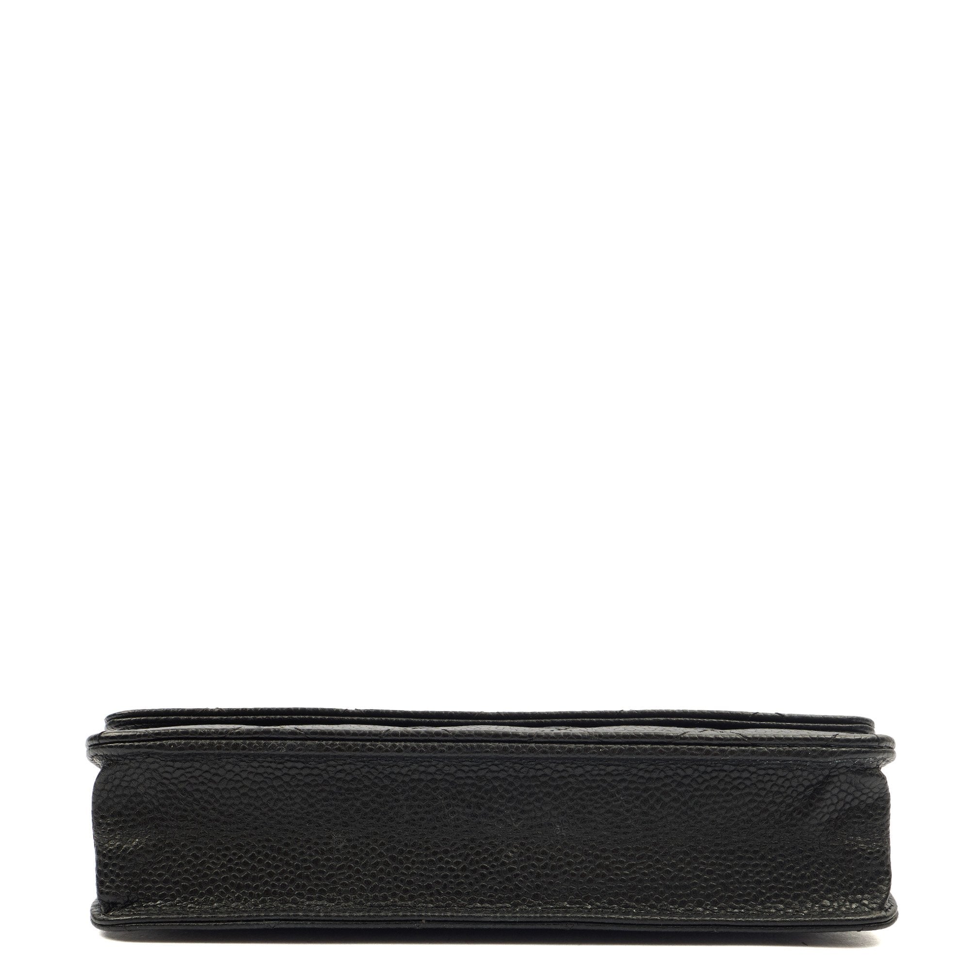 Chanel Cross Body Wallet on Chain in Black, Caviar Leather — Top View