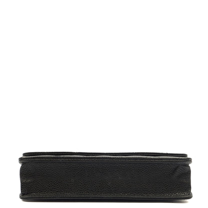 Chanel Cross Body Wallet on Chain in Black, Caviar Leather — Top View