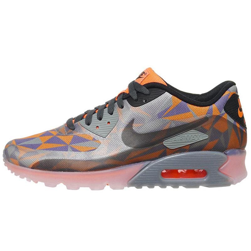 Nike Air Max 90 Ice Wolf Grey-Black-Atomic Orange — UK 3 | EU 35.5 | US 3.5 — Front View