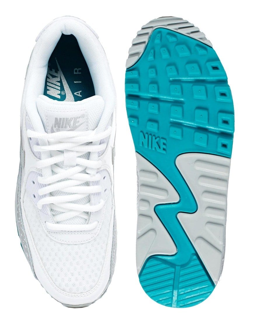Nike Air Max 90 White-Silver — UK 3 | EU 35.5 | US 3.5 — Back View