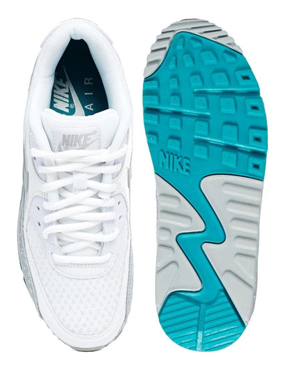 Nike Air Max 90 White-Silver — UK 3 | EU 35.5 | US 3.5 — Back View