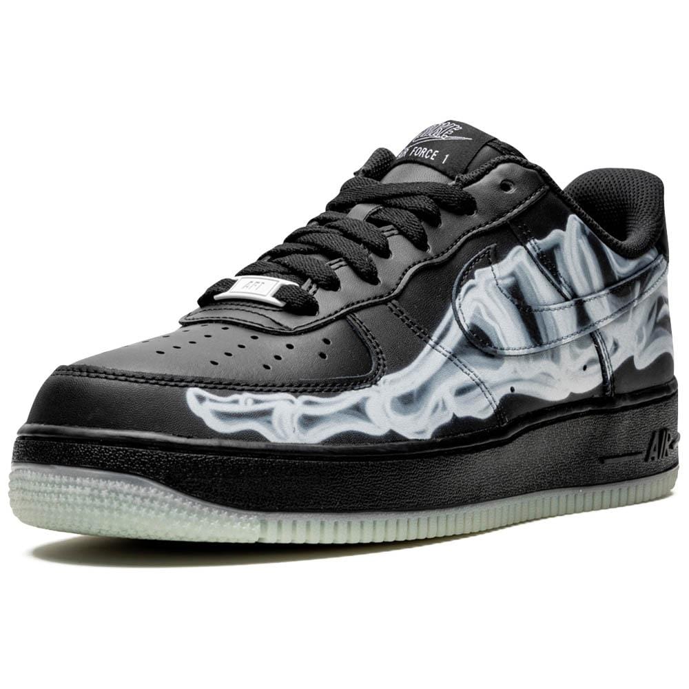 Nike Air Force 1 '07 QS 'Black Skeleton' — UK 3 | EU 35.5 | US 3.5 — Top View