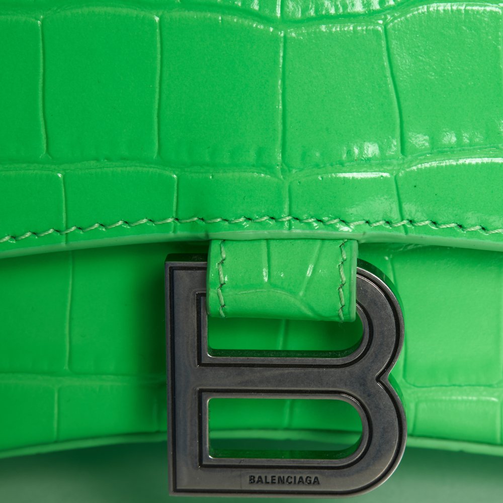 Balenciaga Top Handle Hourglass XS in Tempete, Exotic Effect Leather — Alternate View 7