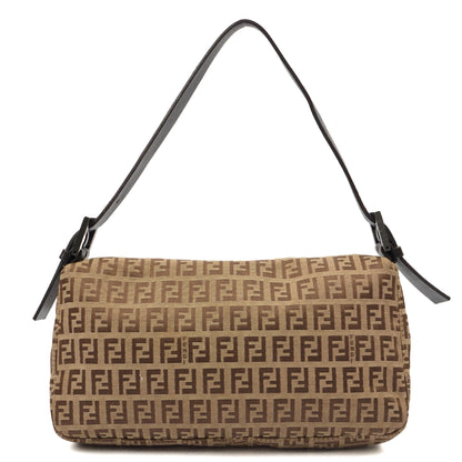 Fendi Shoulder Bag Baguette in Zucca FF, Canvas — Back View