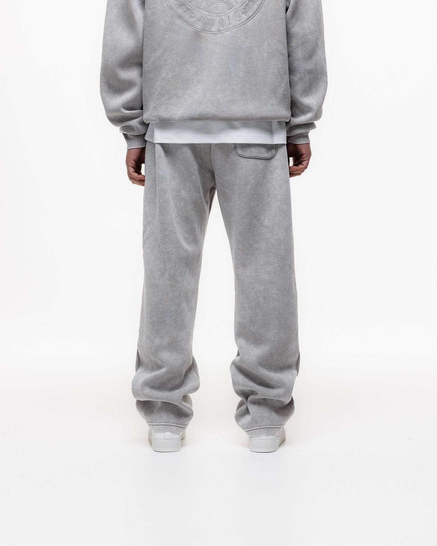 Magiri Embroidered Acid Wash Joggers 'Washed Oatmeal' — Washed Oatmeal — Size S — Detail View