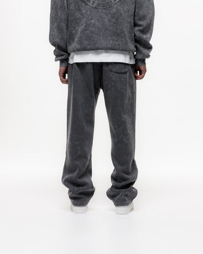 Magiri Embroidered Acid Wash Joggers 'Washed Grey' — Washed Grey — Size S — Lifestyle View