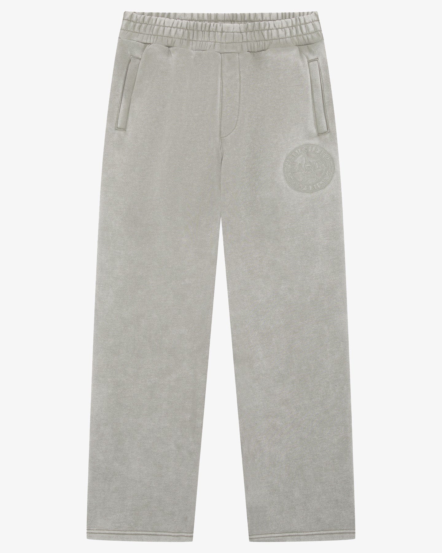 Magiri Embroidered Acid Wash Joggers 'Washed Oatmeal' — Washed Oatmeal — Size S — Front View